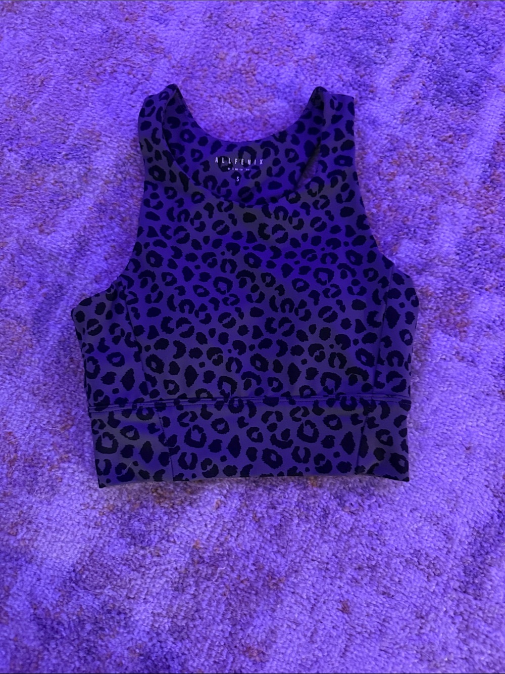 T.J.Maxx Purple Leopard Print Cropped Tank